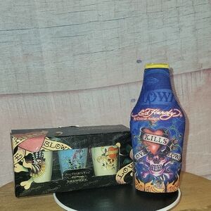 Ed Hardy Shot Glasses Bottle Coozie